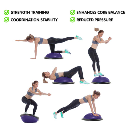 Powertrain Fitness Yoga Ball Home Gym Workout Balance Trainer Purple - ShopFrenzy
