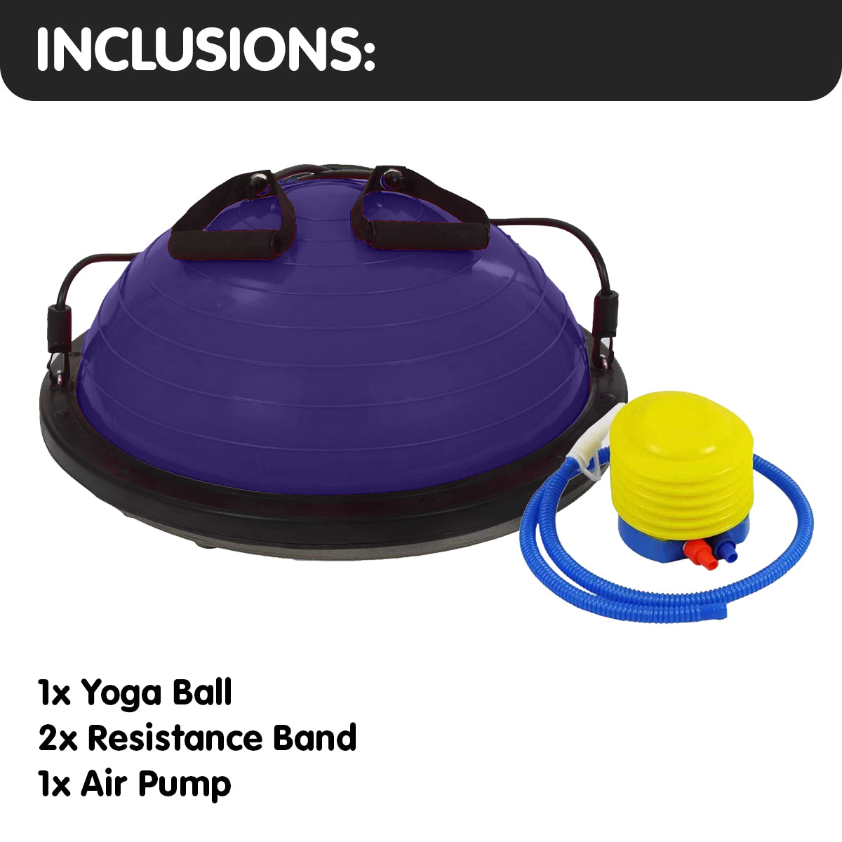 Powertrain Fitness Yoga Ball Home Gym Workout Balance Trainer Purple - ShopFrenzy