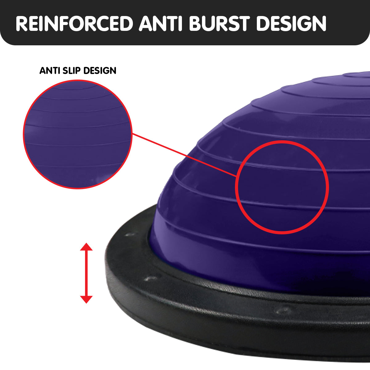 Powertrain Fitness Yoga Ball Home Gym Workout Balance Trainer Purple - ShopFrenzy