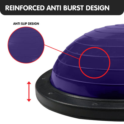 Powertrain Fitness Yoga Ball Home Gym Workout Balance Trainer Purple - ShopFrenzy