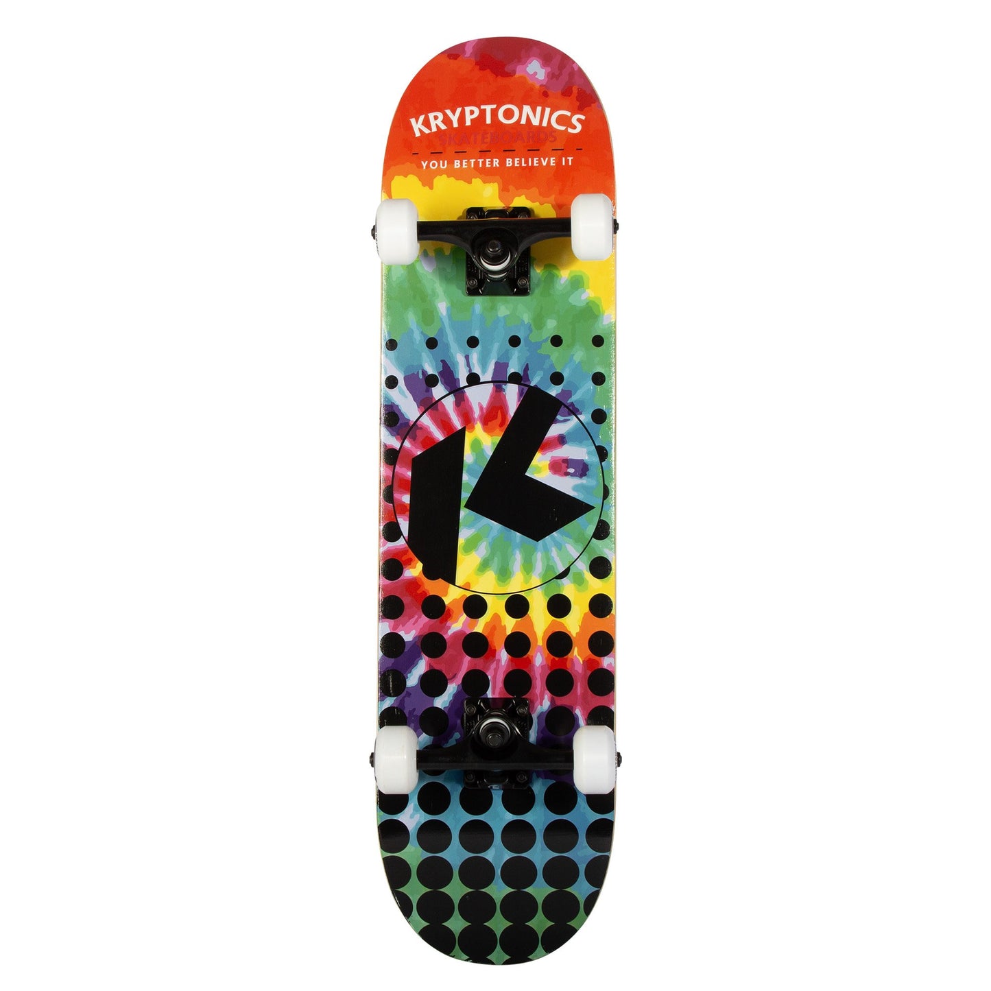 Kryptonics 31-inch Star Series Complete Skateboard Rainbow Dot - ShopFrenzy