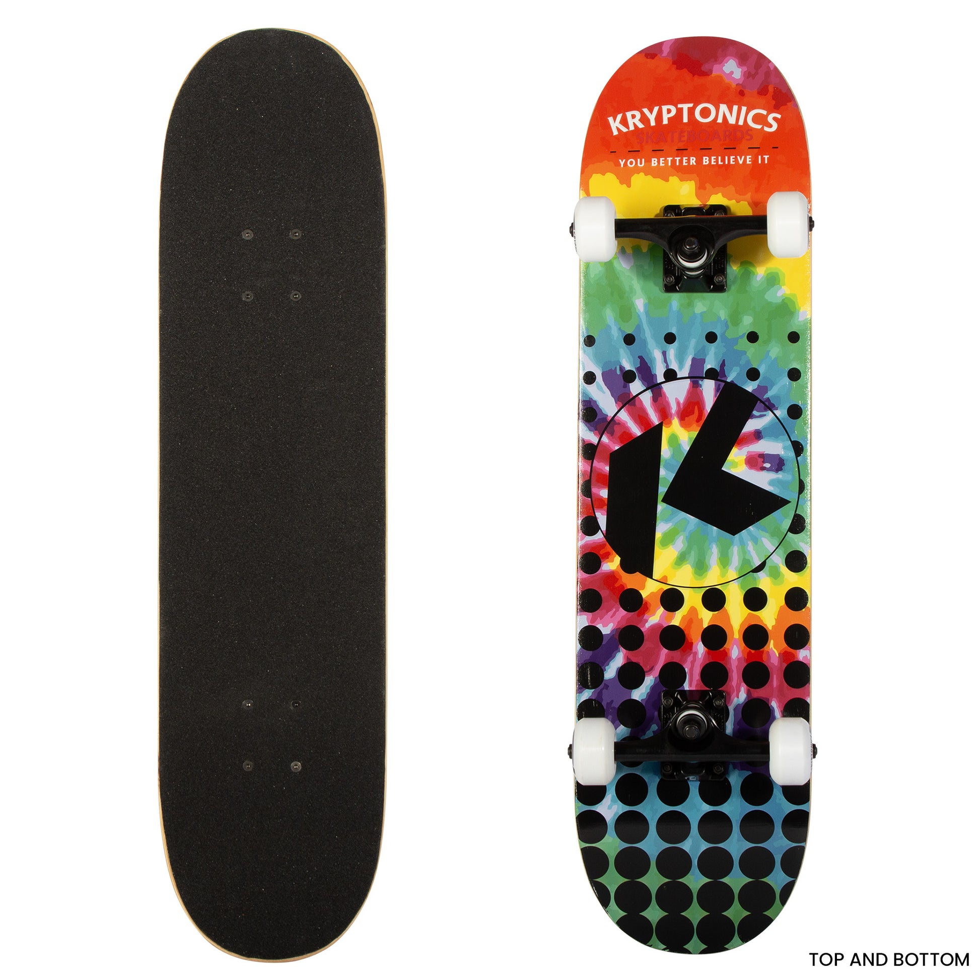 Kryptonics 31-inch Star Series Complete Skateboard Rainbow Dot - ShopFrenzy