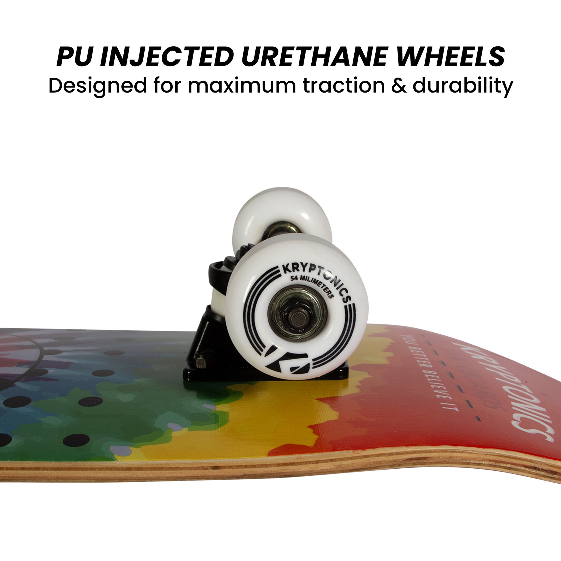 Kryptonics 31-inch Star Series Complete Skateboard Rainbow Dot - ShopFrenzy