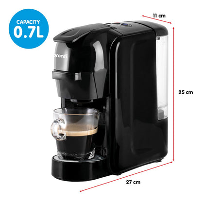 Pronti HomeMaid 3-in-1 Coffee Machine Multi-Capsule Pods and Ground Coffee Nespresso & Caffitaly Compatible CM-511HM - ShopFrenzy