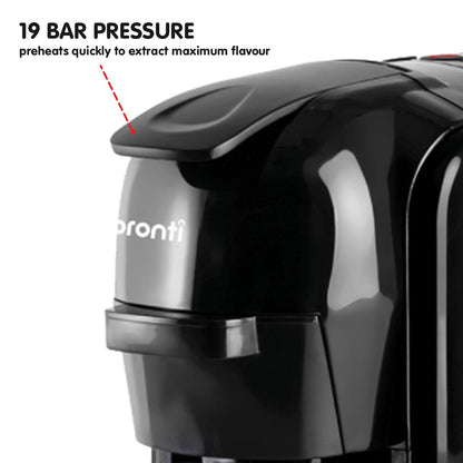 Pronti HomeMaid 3-in-1 Coffee Machine Multi-Capsule Pods and Ground Coffee Nespresso & Caffitaly Compatible CM-511HM - ShopFrenzy