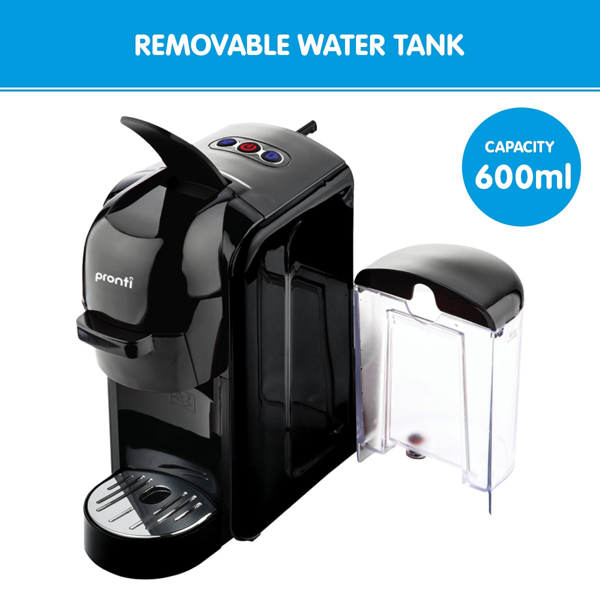 Pronti HomeMaid 3-in-1 Coffee Machine Multi-Capsule Pods and Ground Coffee Nespresso & Caffitaly Compatible CM-511HM - ShopFrenzy