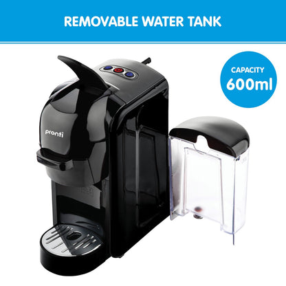 Pronti HomeMaid 3-in-1 Coffee Machine Multi-Capsule Pods and Ground Coffee Nespresso & Caffitaly Compatible CM-511HM - ShopFrenzy