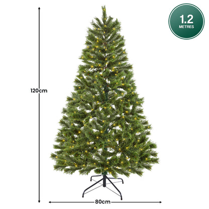 Christabelle 1.2m Prelit Lumina Pine Christmas Tree With 150 Led Lights - ShopFrenzy