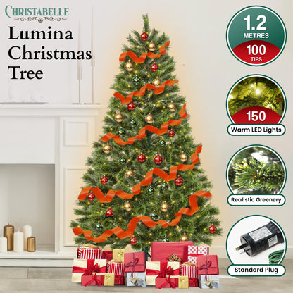 Christabelle 1.2m Prelit Lumina Pine Christmas Tree With 150 Led Lights - ShopFrenzy
