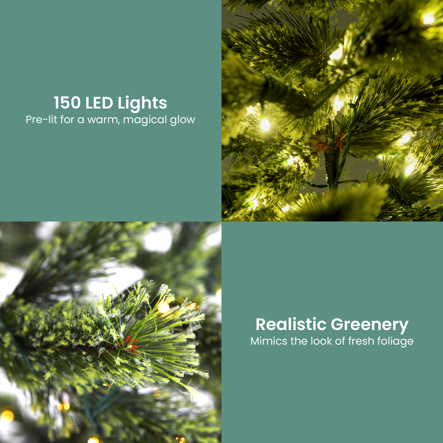 Christabelle 1.2m Prelit Lumina Pine Christmas Tree With 150 Led Lights - ShopFrenzy