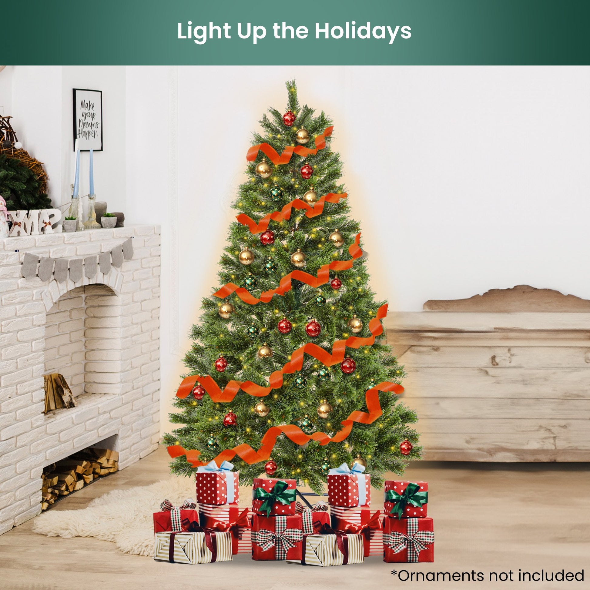 Christabelle 1.2m Prelit Lumina Pine Christmas Tree With 150 Led Lights - ShopFrenzy
