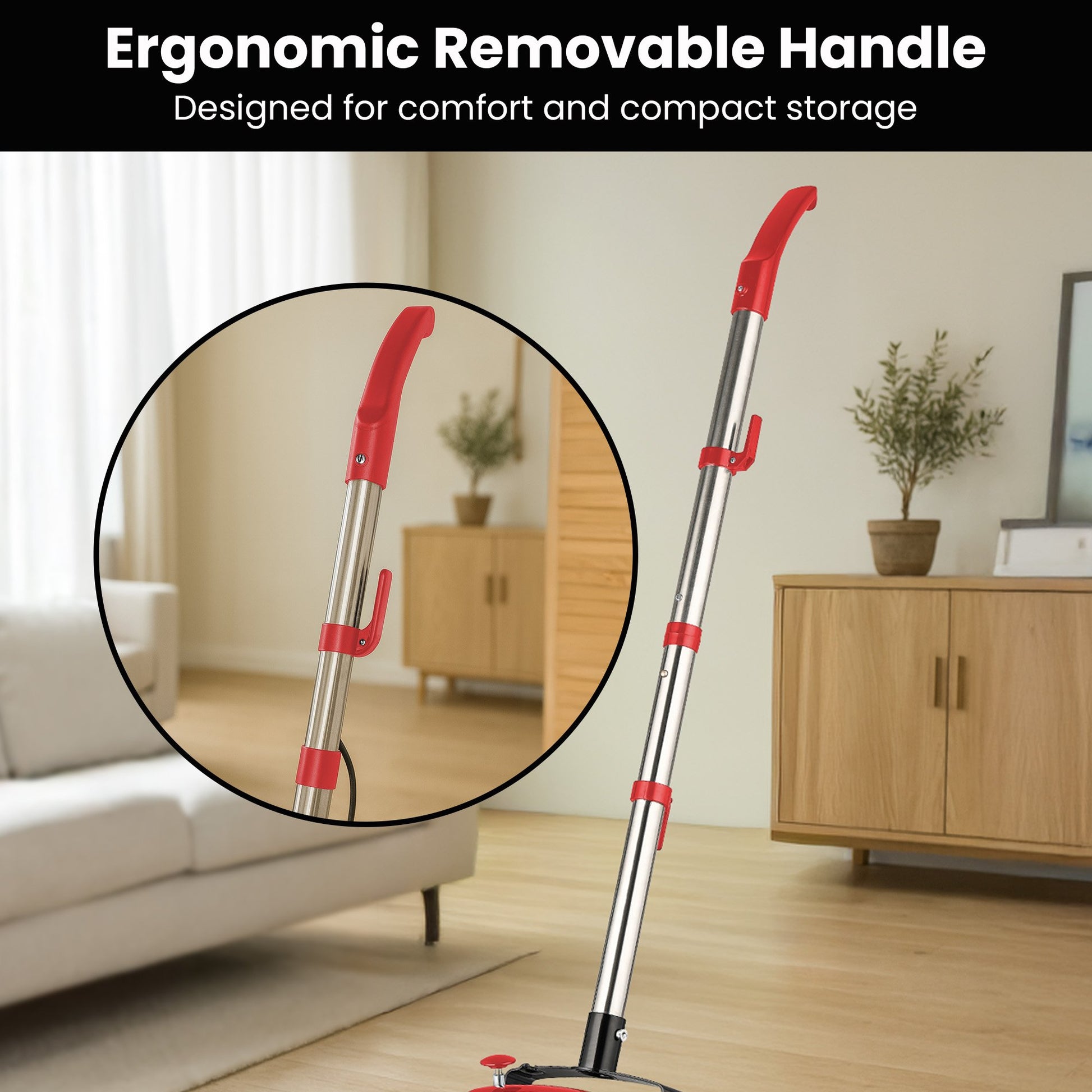 Klika Hauskeeper 5 in 1 Electric 240V Floor Polisher w/ 6M Power Cable Timber Hard Waxer Buffer Cleaner Red - ShopFrenzy