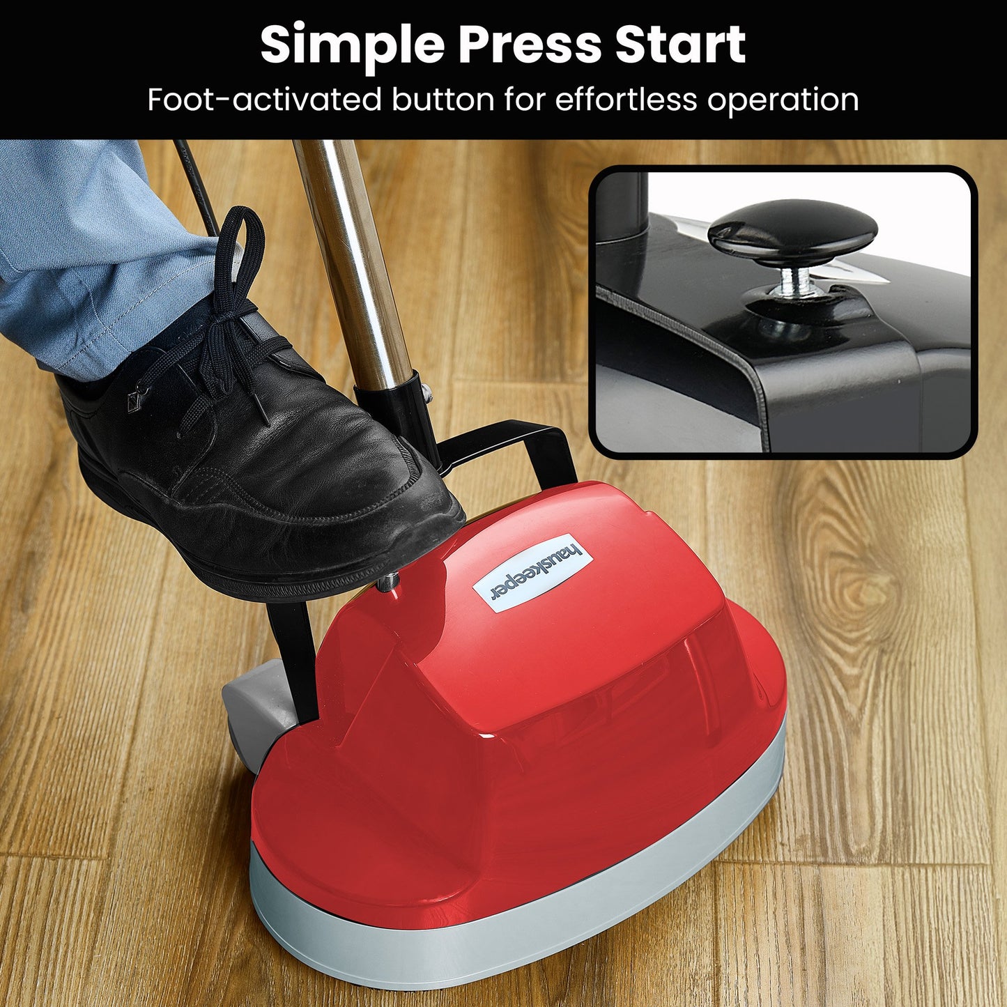 Klika Hauskeeper 5 in 1 Electric 240V Floor Polisher w/ 6M Power Cable Timber Hard Waxer Buffer Cleaner Red
