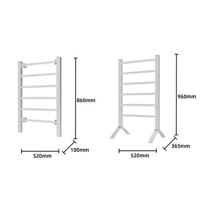 Pronti Heated Towel Rack Electric Bathroom Towel Rails Warmer 100w - Silver - ShopFrenzy