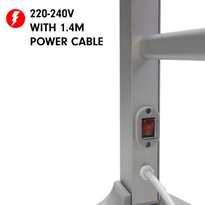 Pronti Heated Towel Rack Electric Bathroom Towel Rails Warmer 100w - Silver - ShopFrenzy