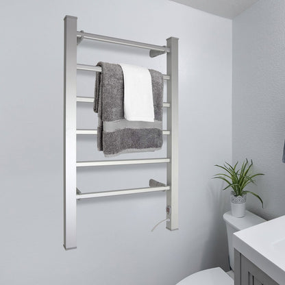 Pronti Heated Towel Rack Electric Bathroom Towel Rails Warmer 100w - Silver - ShopFrenzy