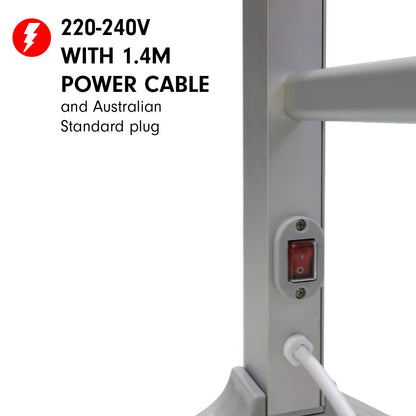 Pronti Heated Towel Rack Electric Bathroom Towel Rails Warmer Ev-60 -silver - ShopFrenzy