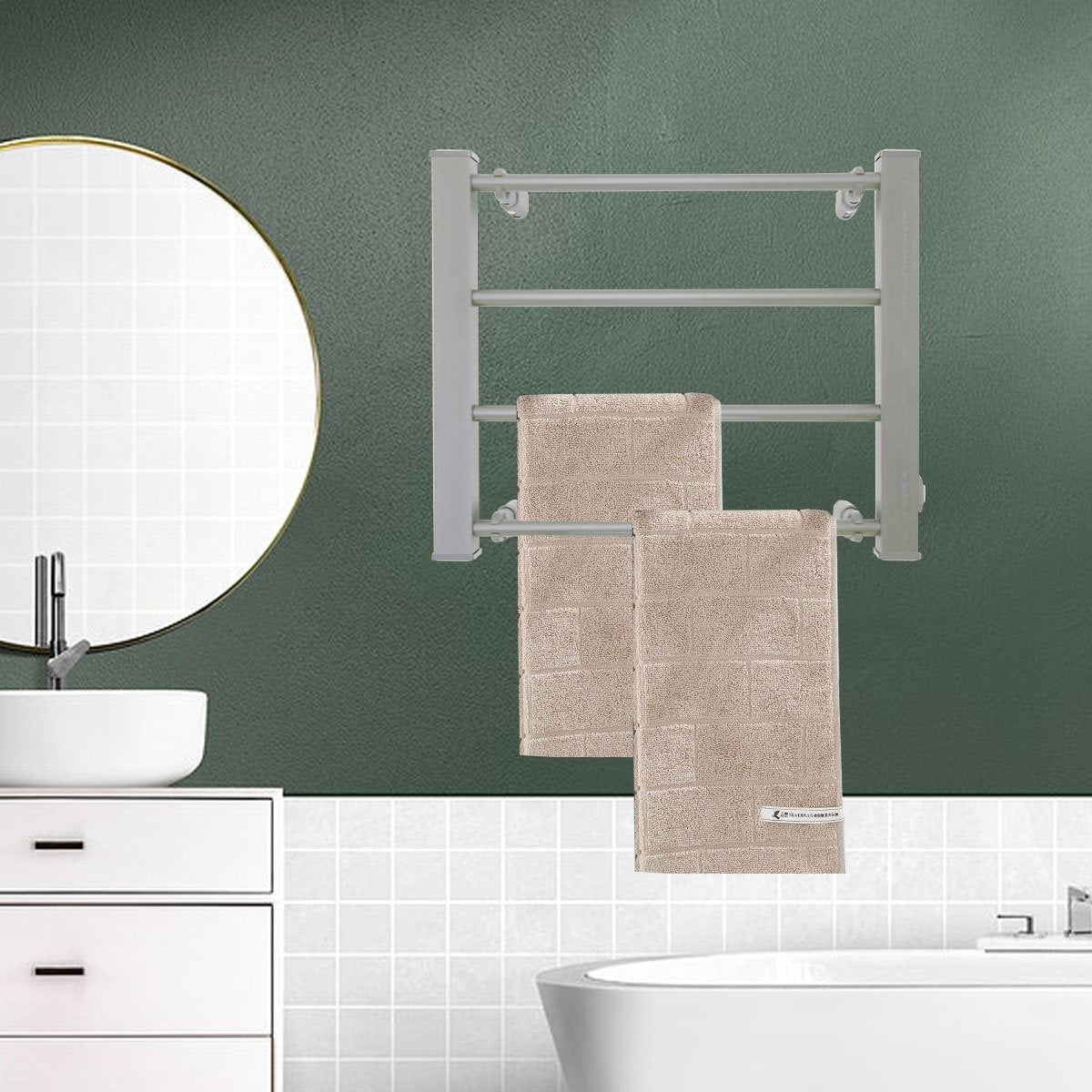Pronti Heated Towel Rack Electric Bathroom Towel Rails Warmer Ev-60 -silver - ShopFrenzy
