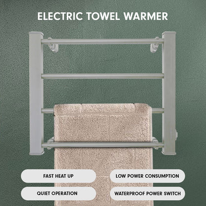 Pronti Heated Towel Rack Electric Bathroom Towel Rails Warmer Ev-60 -silver - ShopFrenzy