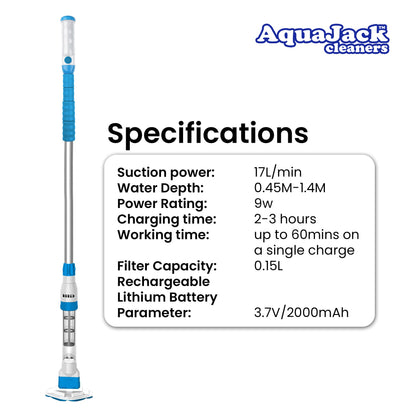 Aquajack 127 Portable Rechargeable Spa and Pool Vacuum Cleaner - ShopFrenzy