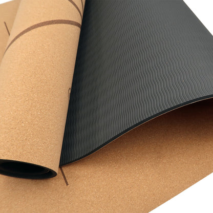 Powertrain Cork Yoga Mat with Carry Straps Home Gym Pilates - Body Line - ShopFrenzy