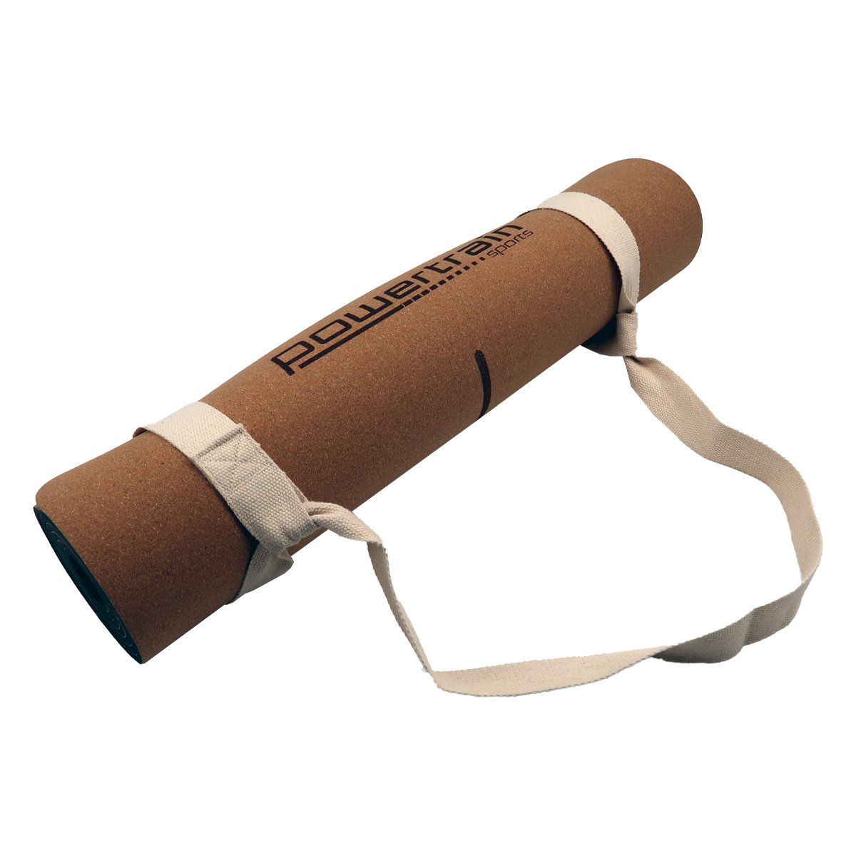 Powertrain Cork Yoga Mat with Carry Straps Home Gym Pilates - Body Line - ShopFrenzy