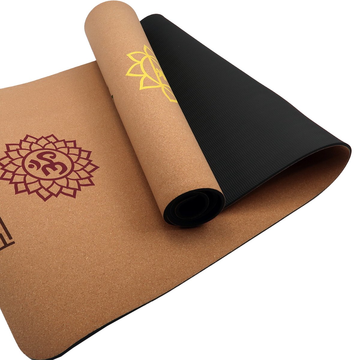 Powertrain Cork Yoga Mat with Carry Straps Home Gym Pilates - Chakras - ShopFrenzy