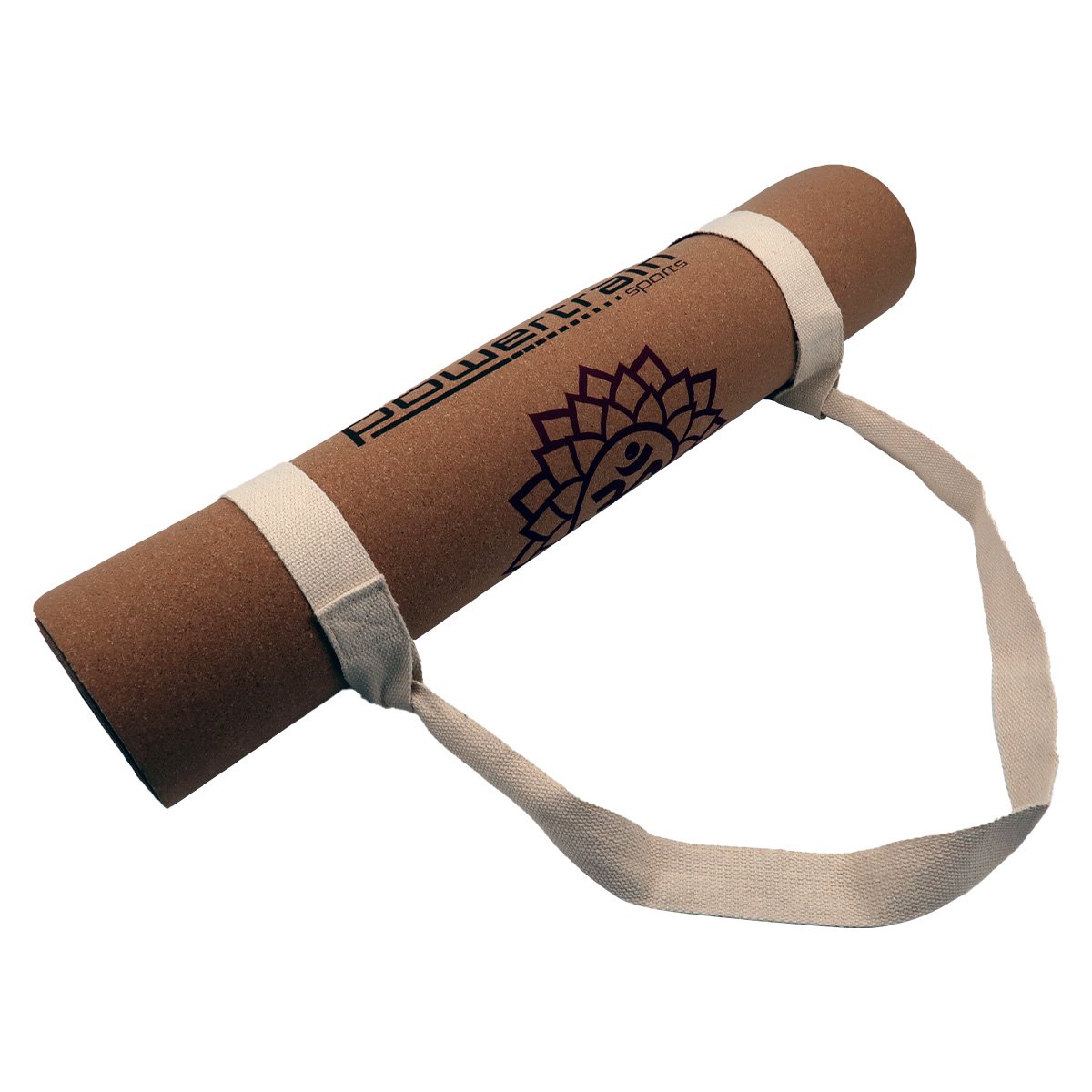 Powertrain Cork Yoga Mat with Carry Straps Home Gym Pilates - Chakras - ShopFrenzy