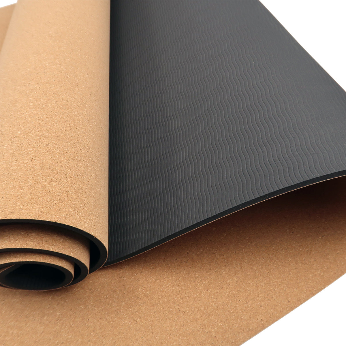 Powertrain Cork Yoga Mat with Carry Straps Home Gym Pilates - Plain - ShopFrenzy