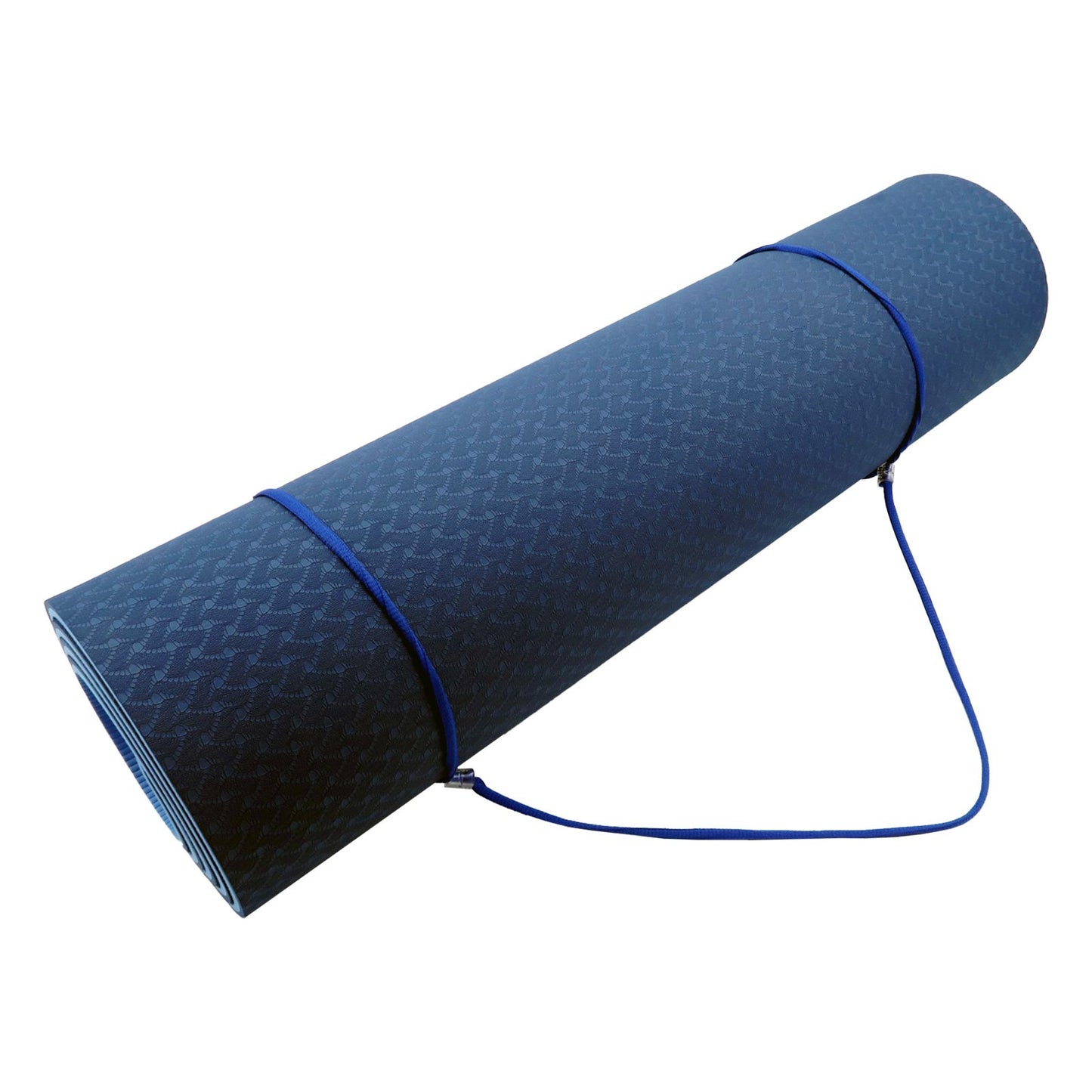 Powertrain TPE Yoga Exercise Mat Home Gym Pilates Fitness 8mm Thick in Dark Blue - ShopFrenzy