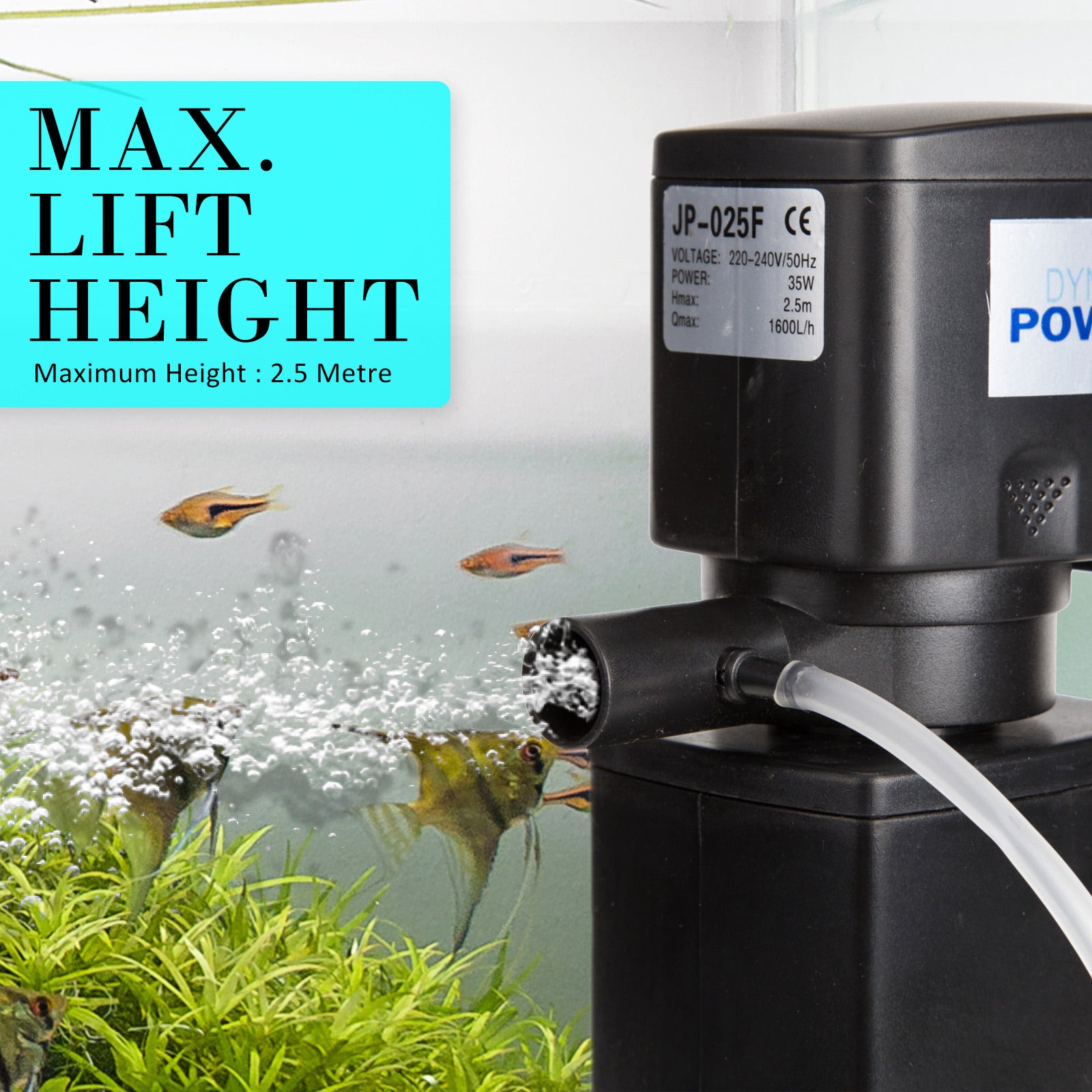 Aquarium Submersible Filter Pond Pump 1600L/H 35W 2.5m - ShopFrenzy