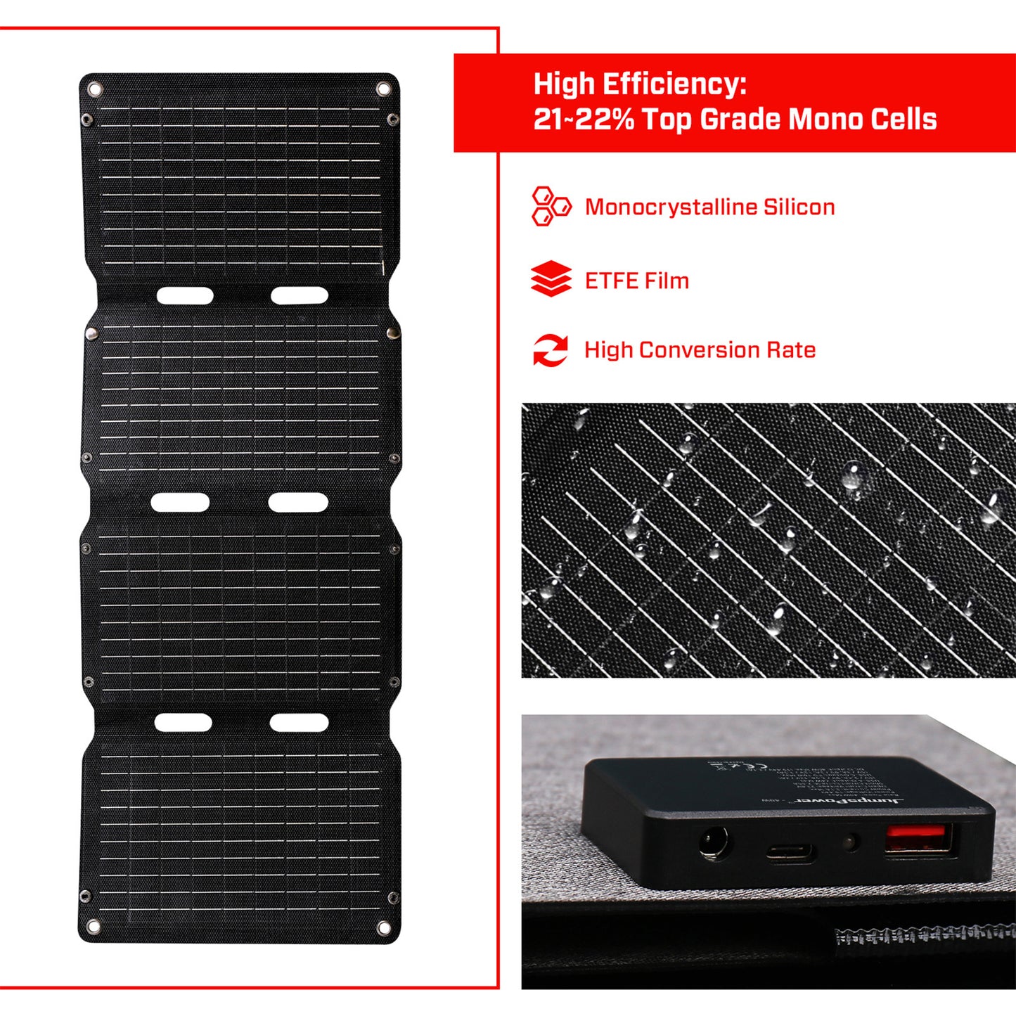 60W Solar Panel Portable Charger JumpsPower Power Generator Foldable - ShopFrenzy