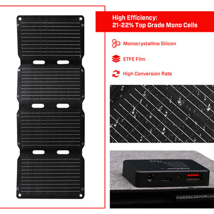 60W Solar Panel Portable Charger JumpsPower Power Generator Foldable - ShopFrenzy