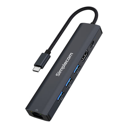 Simplecom CHN560 USB-C SuperSpeed 6-in-1 Multiport Adapter Docking Station - ShopFrenzy
