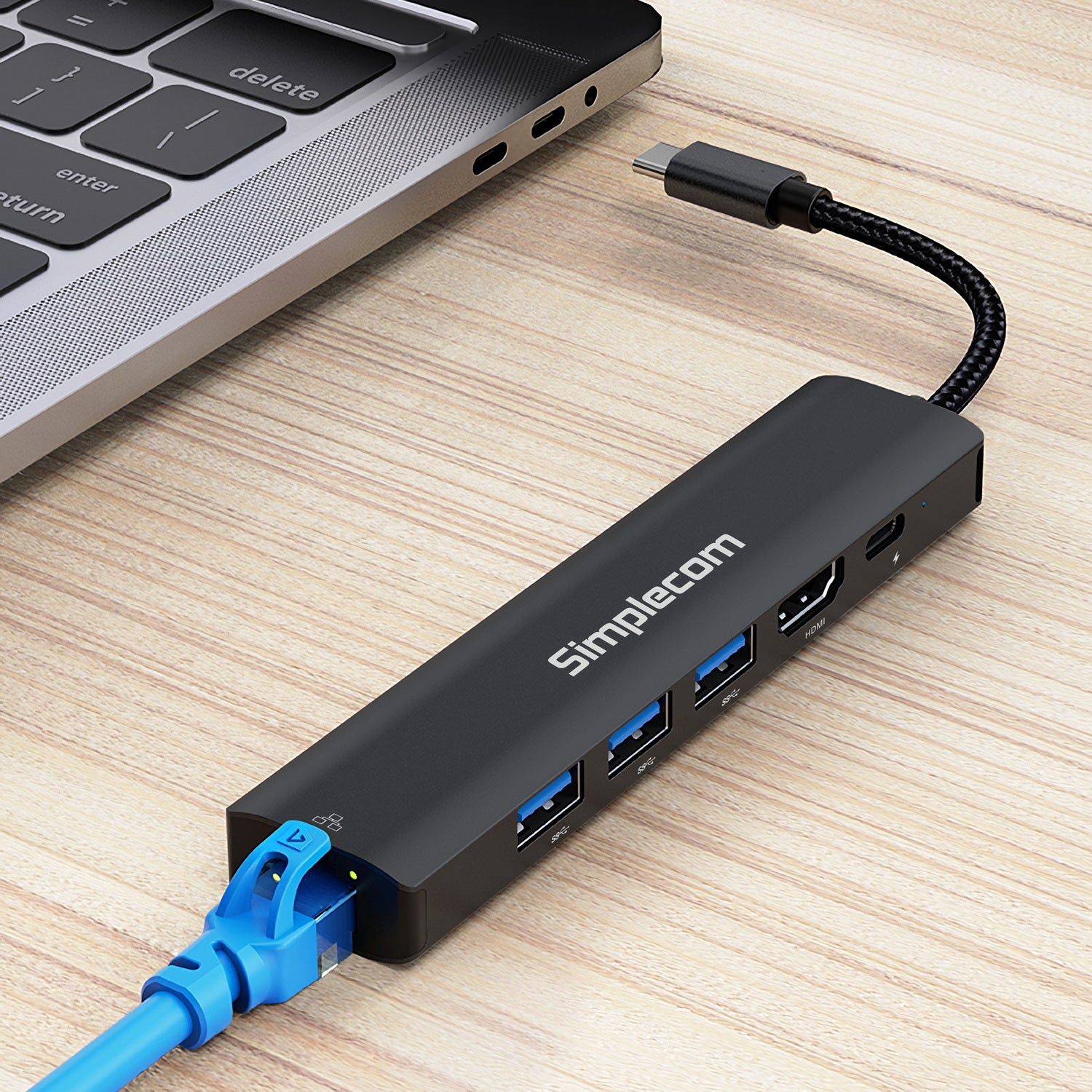 Simplecom CHN560 USB-C SuperSpeed 6-in-1 Multiport Adapter Docking Station - ShopFrenzy