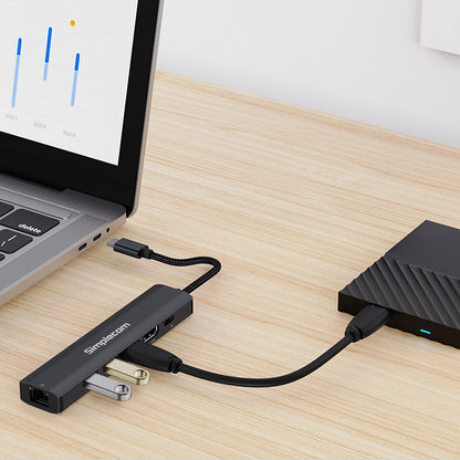 Simplecom CHN560 USB-C SuperSpeed 6-in-1 Multiport Adapter Docking Station - ShopFrenzy