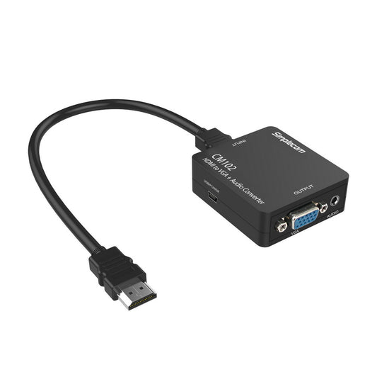 Simplecom CM102 HDMI to VGA + Audio 3.5mm Stereo Converter - ShopFrenzy