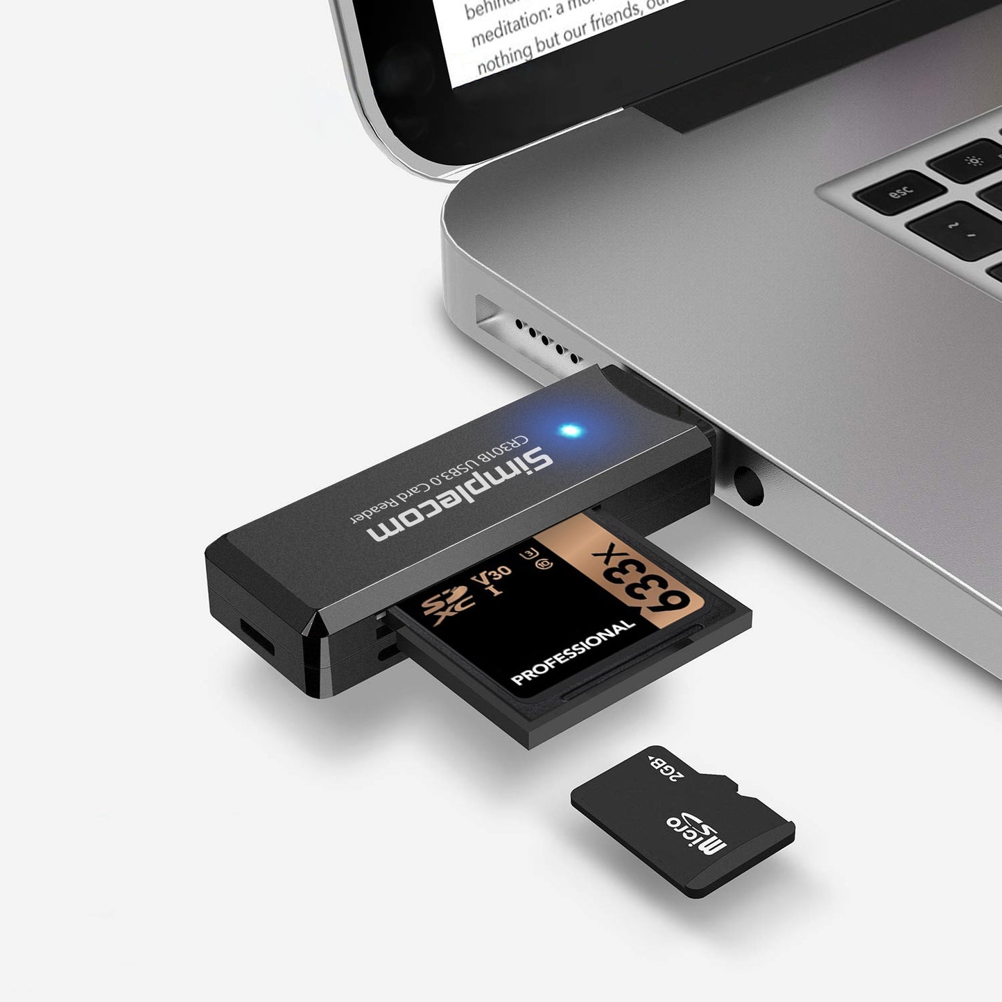 Simplecom CR301B 2 Slot SuperSpeed USB 3.0 Card Reader - ShopFrenzy