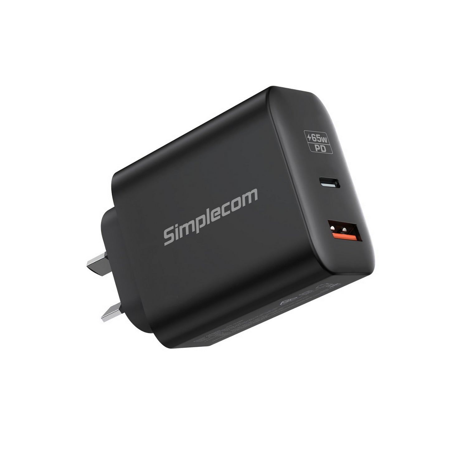 Simplecom CU265 Dual Port PD 65W GaN Fast Wall Charger USB-C + USB-A for Phone Laptop - ShopFrenzy