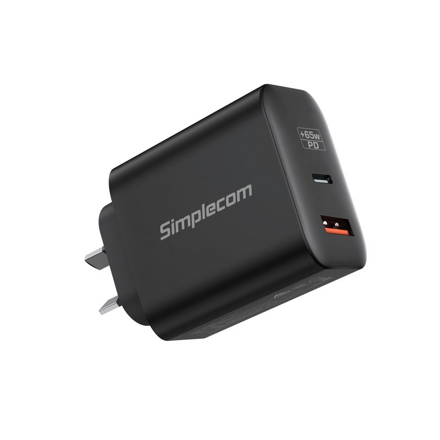 Simplecom CU265 Dual Port PD 65W GaN Fast Wall Charger USB-C + USB-A for Phone Laptop - ShopFrenzy