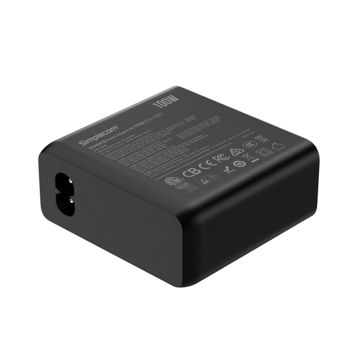Simplecom CU400 4-Port PD 100W GaN Fast Charger 3xUSB-C + USB-A for Phone Tablet Laptop - ShopFrenzy