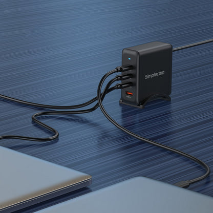 Simplecom CU400 4-Port PD 100W GaN Fast Charger 3xUSB-C + USB-A for Phone Tablet Laptop - ShopFrenzy