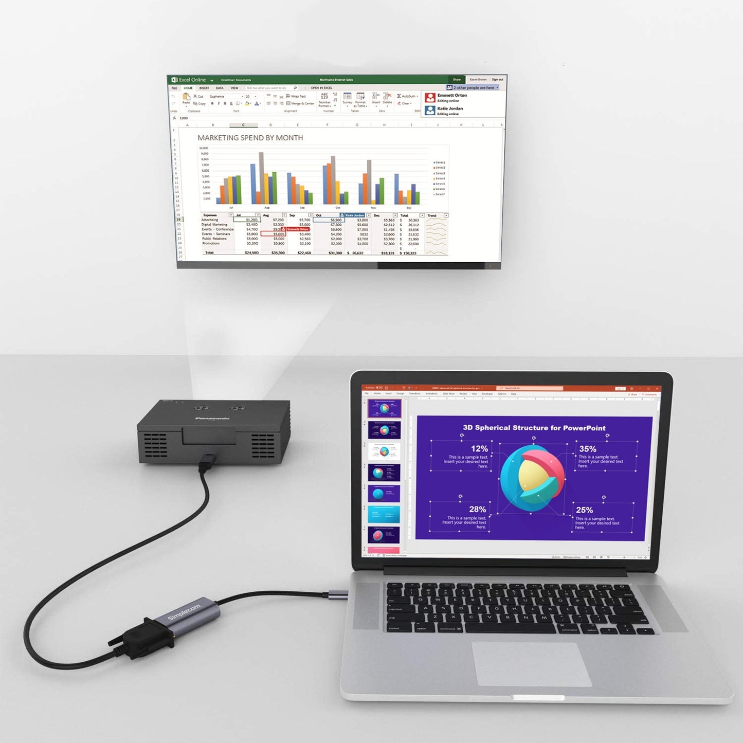 Simplecom DA104 USB-C to VGA Adapter Full HD 1080p - ShopFrenzy