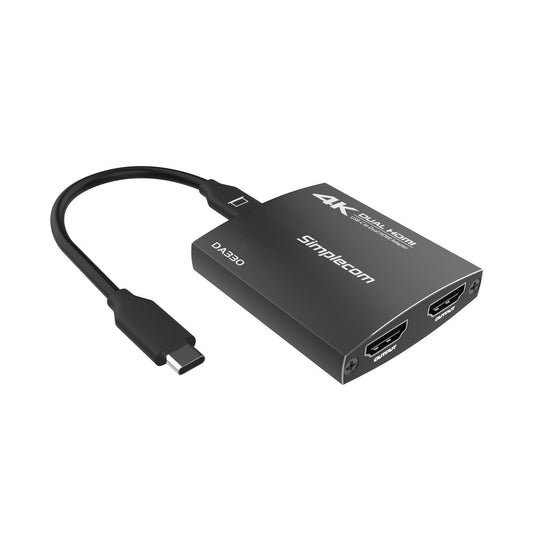 Simplecom DA330 USB-C to Dual HDMI MST Adapter 4K@60Hz with PD and Audio Out - ShopFrenzy