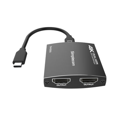 Simplecom DA330 USB-C to Dual HDMI MST Adapter 4K@60Hz with PD and Audio Out - ShopFrenzy