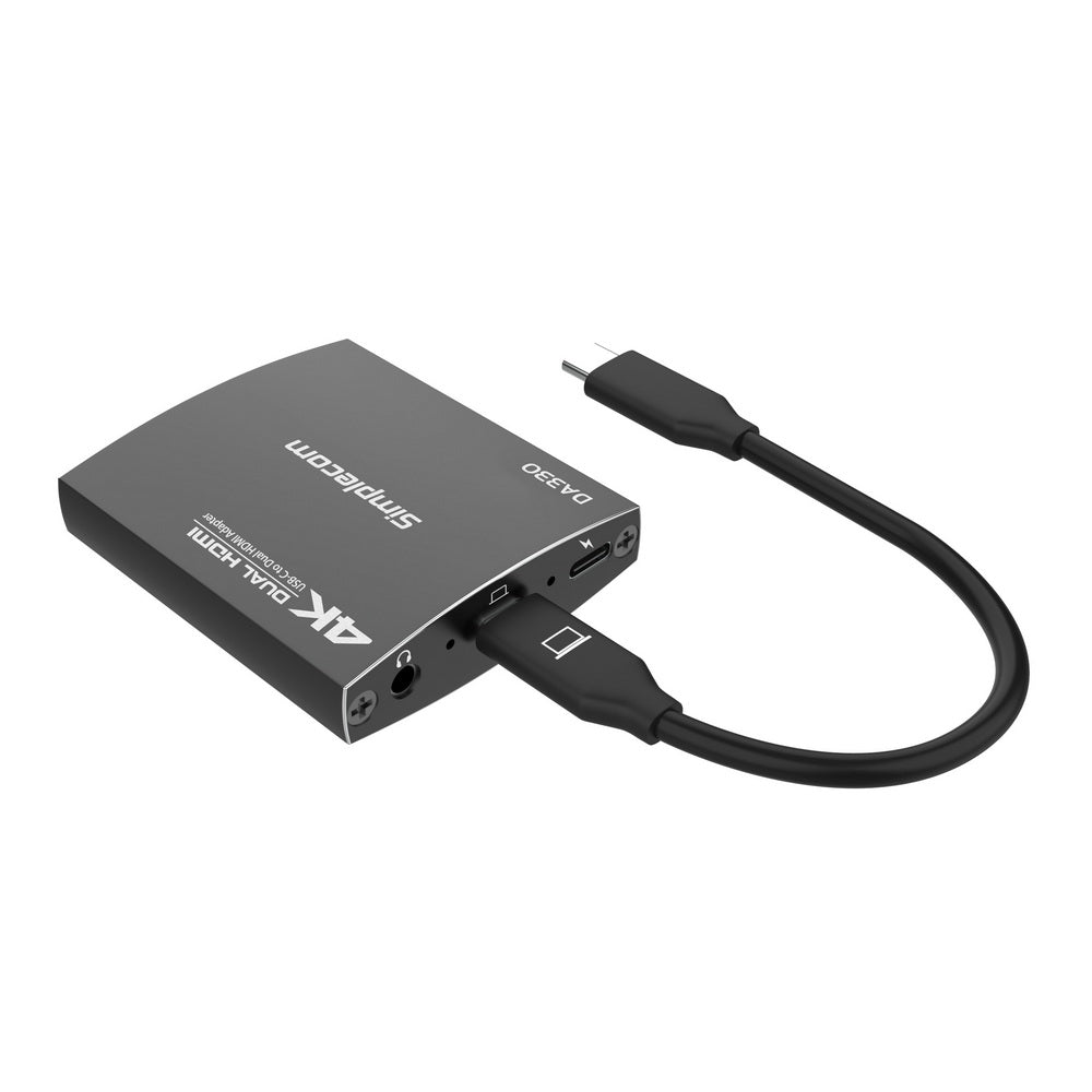 Simplecom DA330 USB-C to Dual HDMI MST Adapter 4K@60Hz with PD and Audio Out - ShopFrenzy
