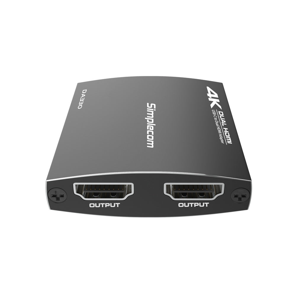 Simplecom DA330 USB-C to Dual HDMI MST Adapter 4K@60Hz with PD and Audio Out - ShopFrenzy