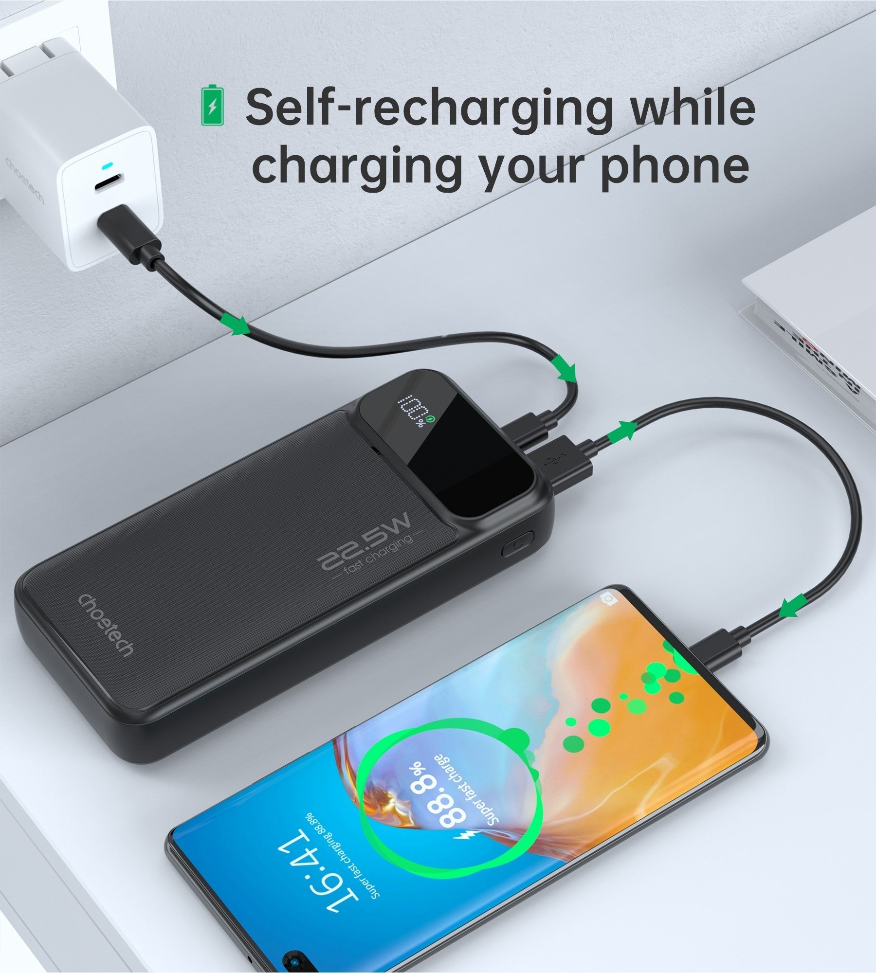 CHOETECH B729 20000mAh Power Bank PD22.5W with Digital Display - ShopFrenzy