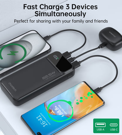 CHOETECH B729 20000mAh Power Bank PD22.5W with Digital Display - ShopFrenzy