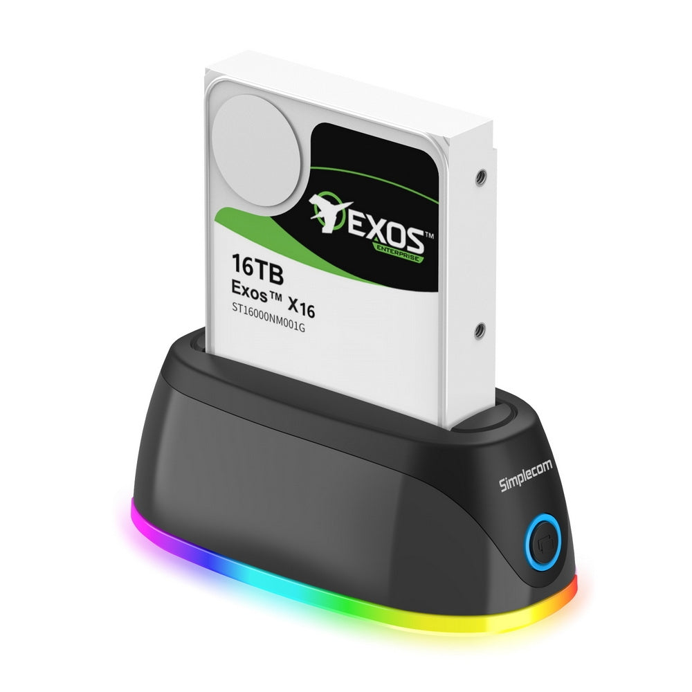 Simplecom SD336 USB 3.0 Docking Station for 2.5" and 3.5" SATA Drive with RGB Lighting - ShopFrenzy